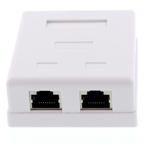 priza dubla ftp cat6 conector ecranat pe tencuiala well