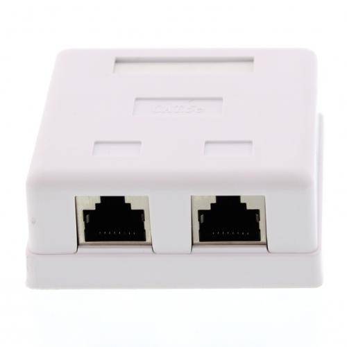 priza dubla rj45 ftp cat5e conector ecranat pe tencuiala well 1