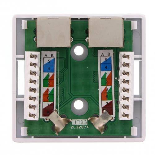 priza dubla rj45 ftp cat5e conector ecranat pe tencuiala well 2