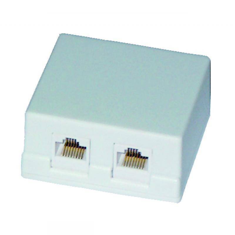 priza dubla utp cat5 rj45 8p8c alba 2