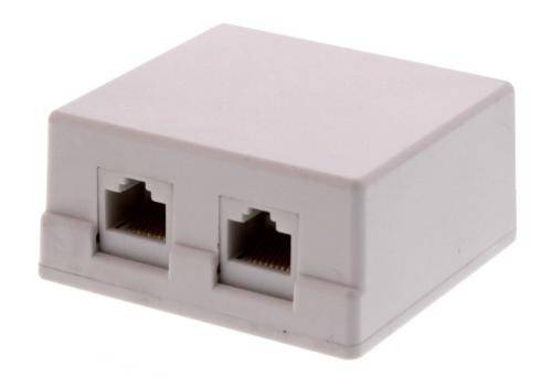 priza dubla utp cat6 rj45 neecranat pe tencuiala well 1