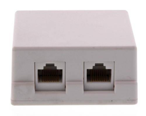 priza dubla utp cat6 rj45 neecranat pe tencuiala well 2