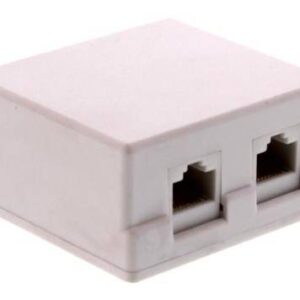 Priza dubla UTP cat6 RJ45 neecranat pe tencuiala Well