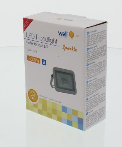 proiector led 10w 800lm ip65 4000k alb well 4