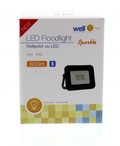 proiector led 10w 900lm ip65 4000k negru well 3