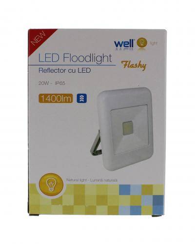 proiector led 20w 1400lm ip65 4000k alb well 3