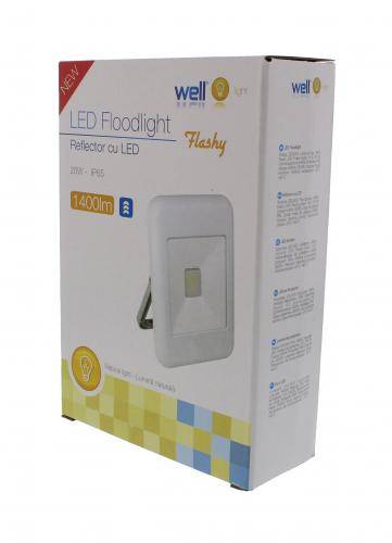 proiector led 20w 1400lm ip65 4000k alb well 4