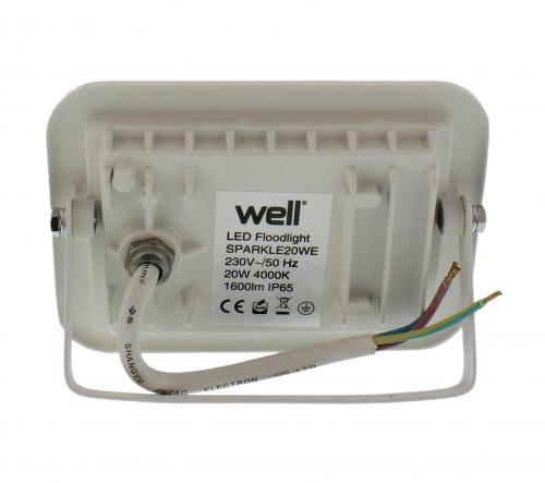 proiector led 20w 1600lm ip65 4000k alb well 2
