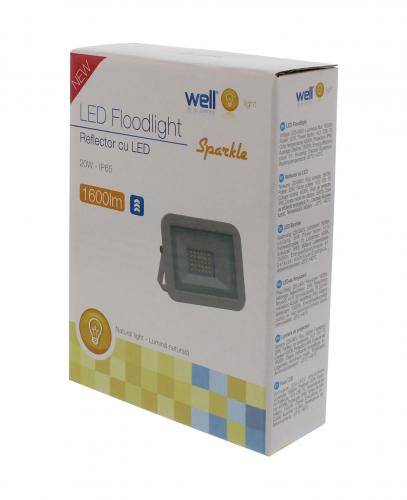 proiector led 20w 1600lm ip65 4000k alb well 4