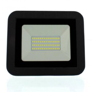 proiector led 30w 2400lm ip65 6500k alb rece carcasa aluminiu negru well