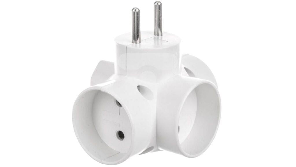 r 43 conector ac supply splitter layout 2p type round flat white timex elektro