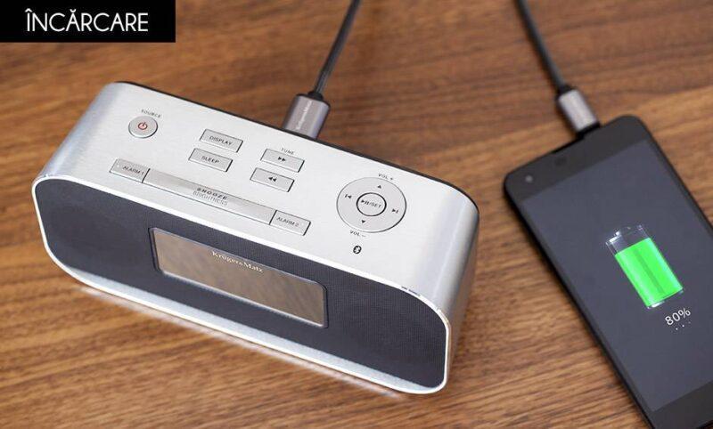 radio cu ceas si alarma bluetooth intrare aux in usb krugermatz 6