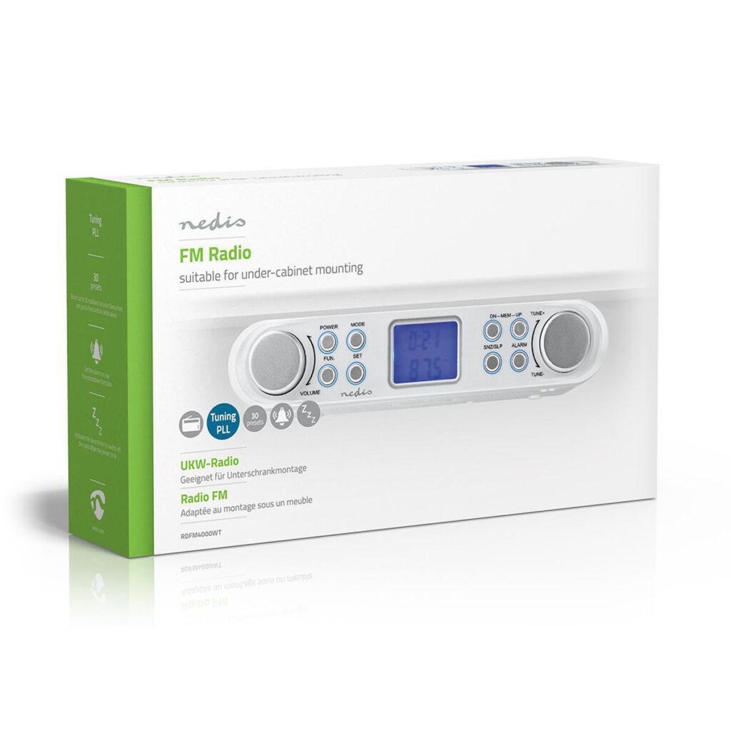 radio fm de bucatarie montabil sub cabinet 30 de posturi presetate alb nedis 14