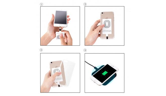 receptor wireless qi pentru apple iphone alb choetech wp ip 301wh 8