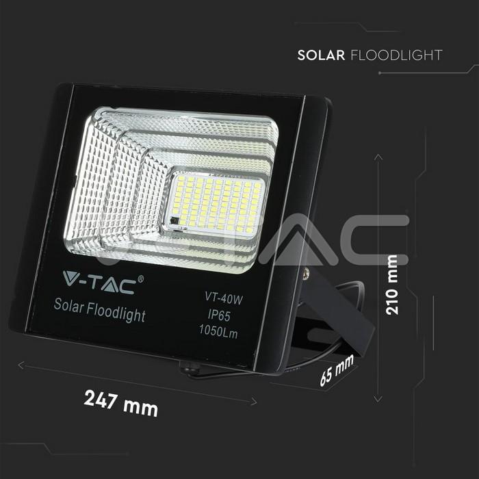 reflector led 16w 6000k 1050lm cu incarcare solara v tac 14
