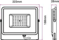 reflector led smd 50w 4000lm 6500k ip65 alb cip samsung v tac 1