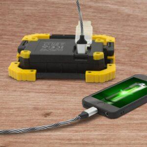 reflector multifunctional cob led reincarcabil usb acumulator incorporat 2x2200mah 16w 1000lm ipx4 phenom 1