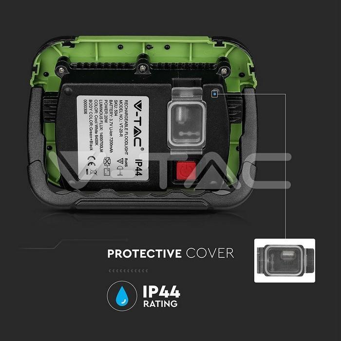 reflector portabil 20w ip44 4000k 1400lm cip samsung v tac 2