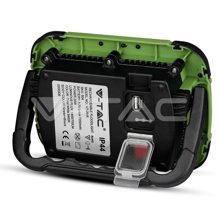 reflector portabil 20w ip44 4000k 1400lm cip samsung v tac 9