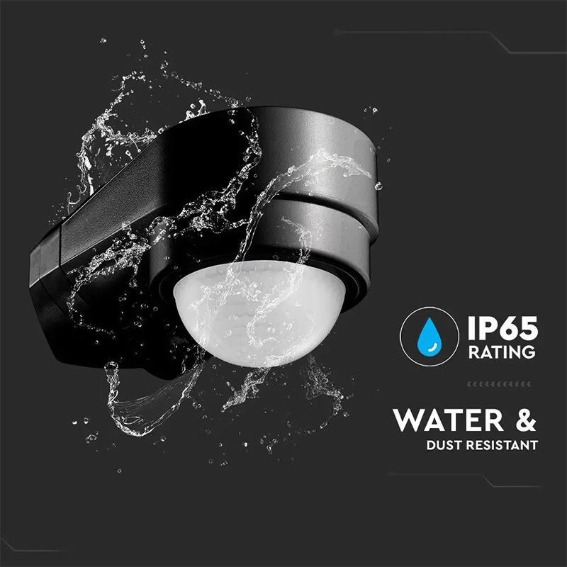 senzor de miscare pe colt 240 grade 1200w 10m negru v tac 2