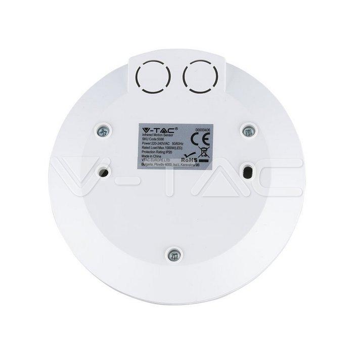 senzor miscare cu montaj pe tavan 360 grade alb max 2000w v tac 11