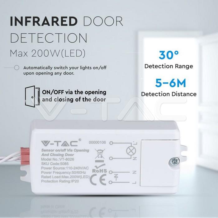 senzor miscare on off reactie la inchidere si deschidere usa max 500w v tac 1