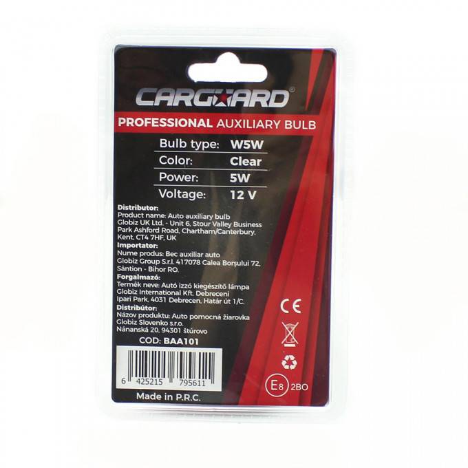 set 2 becuri w5w incandescent carguard 2