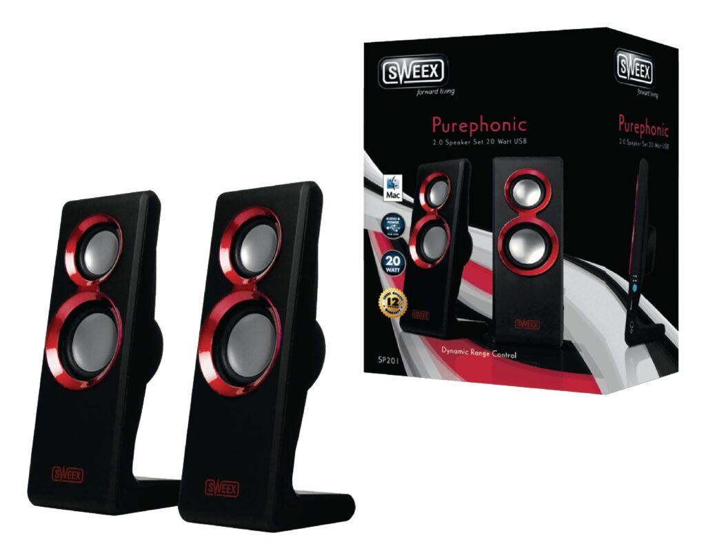 set 2 difuzoare purephonic usb 20 20w rosu sweex scaled