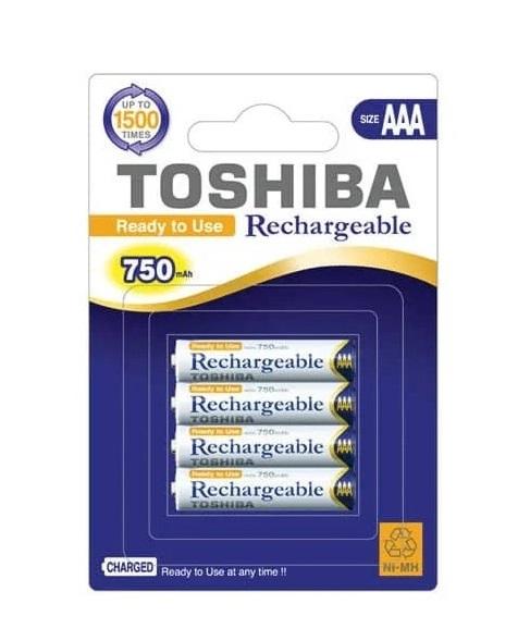 set 4 acumulatori toshiba ni mh aaa 750mah 12v ready to use tnh 03ac 4bp 2