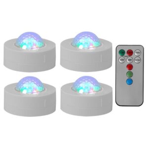 set 4 mini astro rgb cu stroboscop si telecomanda