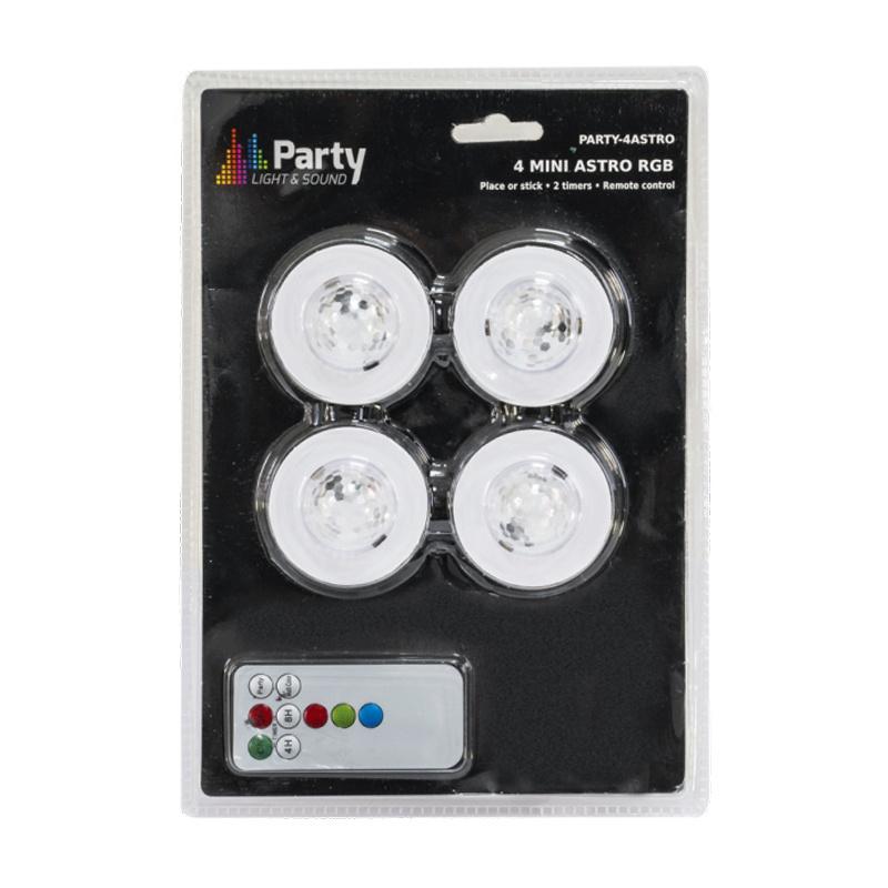 set 4 mini astro rgb cu stroboscop si telecomanda 4