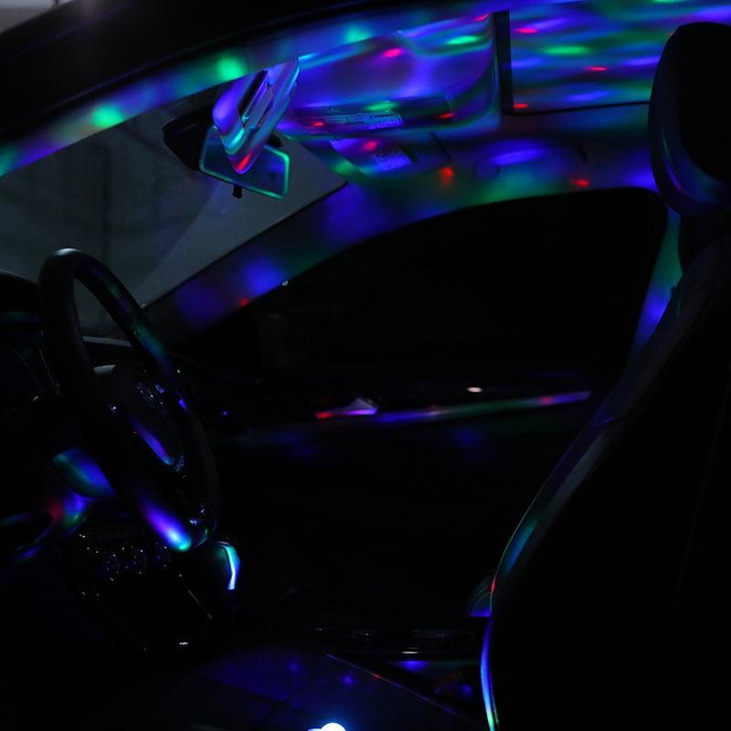 set 4 mini astro rgb cu stroboscop si telecomanda 5