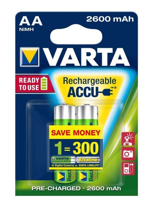 set acumulatori varta r6 aa 2600mah ready2use 2buc 1