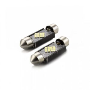 set auto led smd 12v 3w 240lm alb sofit 36mm c5w 2buc canbus pentru interior portbagaj carguard