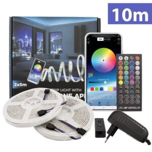 set banda led 30 m rgb smart 2x5m ip65 72w m 36w sunshine