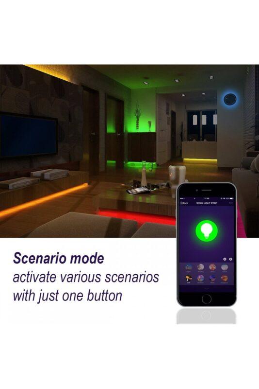set banda led smart wifi woox r5093 5m rgb color alb cald 24w 150buc x 016w 7
