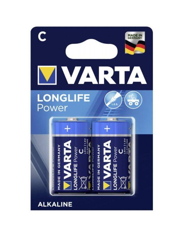 set baterii varta c r14 longlife power alcaline 2buc