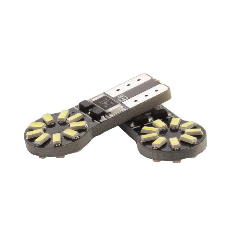 set becuri led auto t10 w5w 12v 3w alb rece canbus set 2buc pentru interior portbagaj carguard can126 2