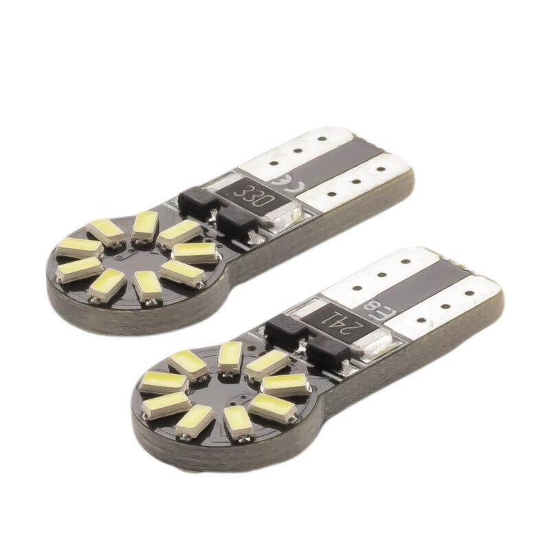 set becuri led auto t10 w5w 12v 3w alb rece canbus set 2buc pentru interior portbagaj carguard can126