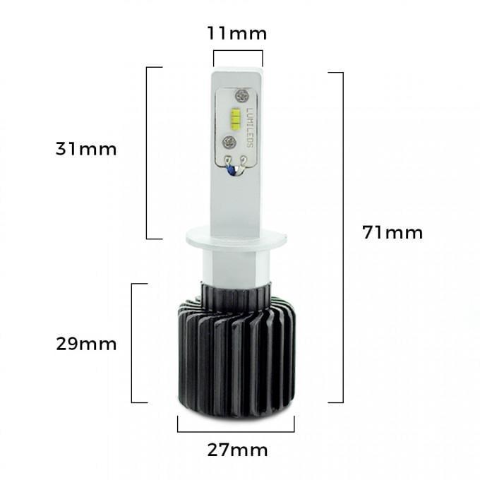 set becuri led h1 12 24v 6000k 4000lm 2buc carguard 1