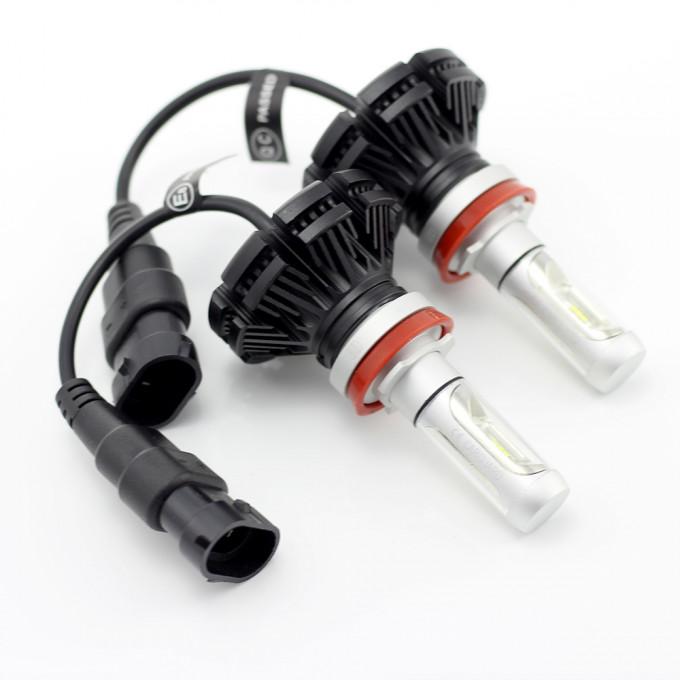 set becuri led h11 400lm 6000k 12 24v 2buc carguard 1