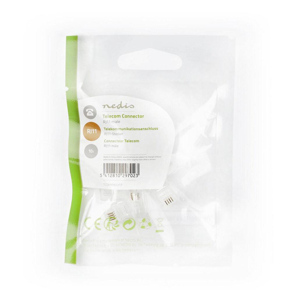 set conectori rj11 tata transparent 10buc nedis 4
