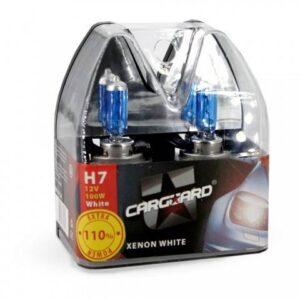 Set de 2 becuri Halogen H7 100W +110% intensitate Alb Xenon 12V Carguard