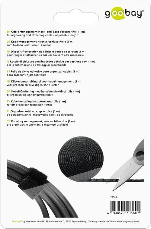 set de gestionare fixare cabluri 1m negru goobay 5