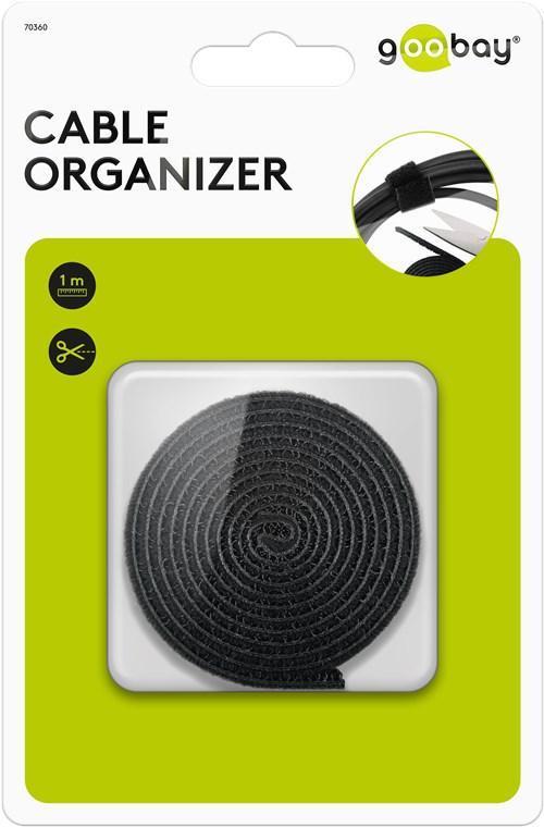 set de gestionare fixare cabluri 1m negru goobay