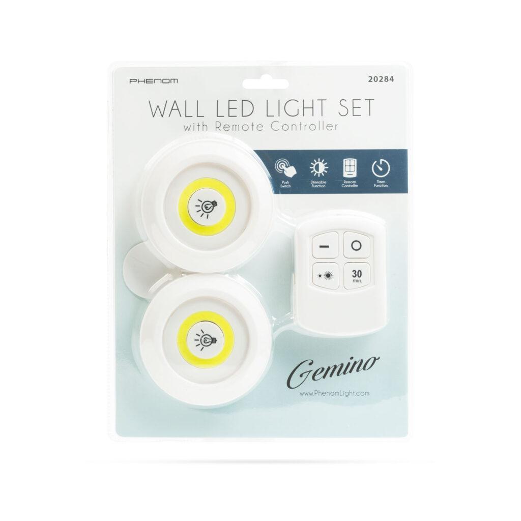 set de lampi led cob 3w 200lm 3x aaa ip44 autoadezive de perete cu telecomanda 4