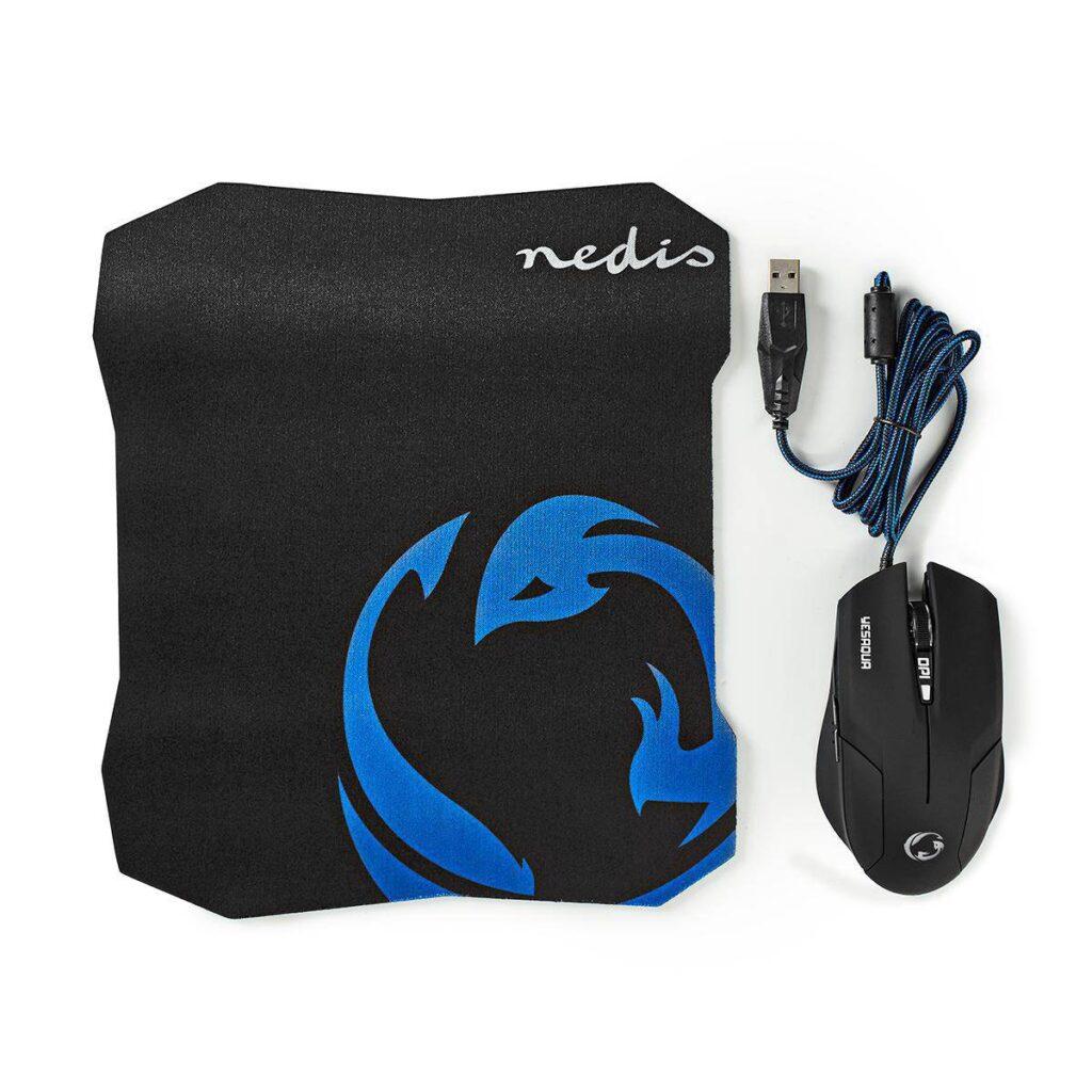 set mouse gaming cu fir mouse pad 1600 dpi 6 butoane nedis
