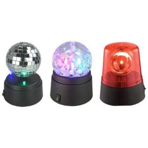 set party 3 efecte led glob disco cu oglinzi glob disco girofar