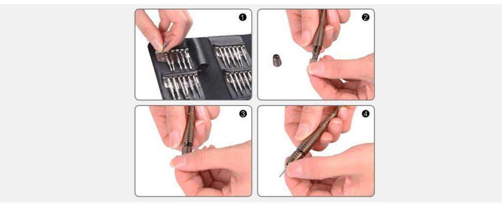 set surubelnita 24 capete otel s2 un maner st1 orico 9