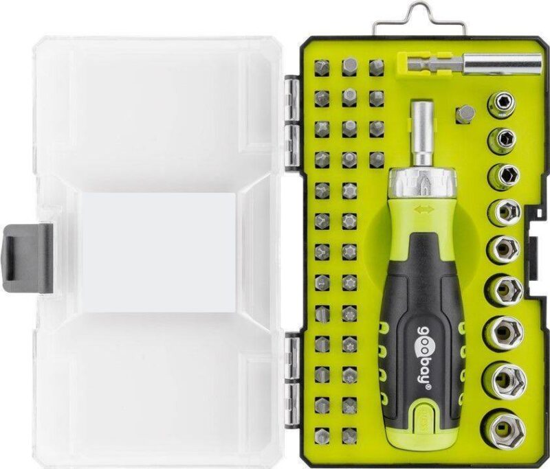 set surubelnita cu 30biti si 9 tubulare crv goobay 5